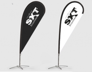 Beachflag weiss | 100 cm x 300 cm (BxH)